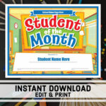 Student Of The Month Certificates Free – Barati.ald2014 Throughout Star Of The Week Certificate Template