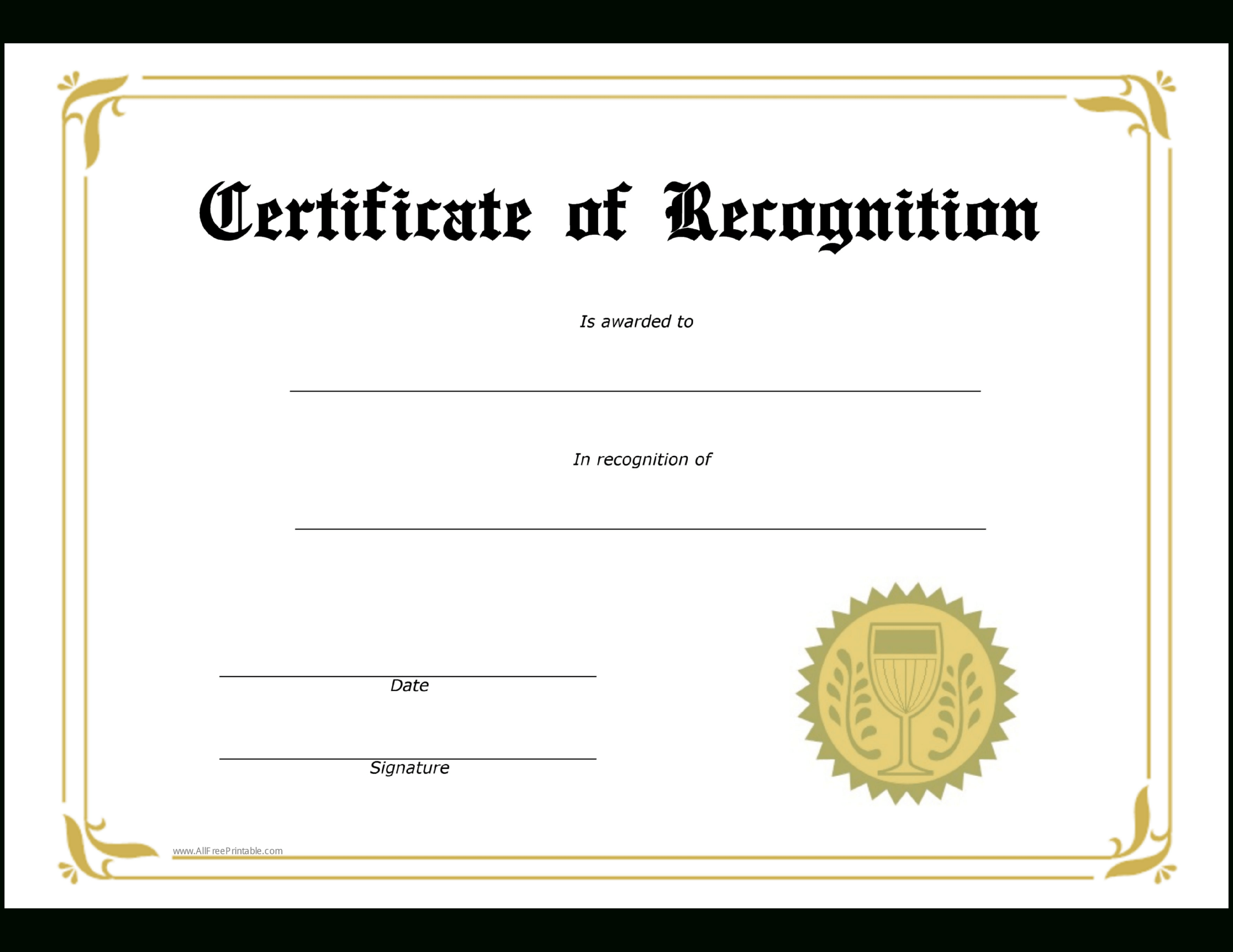 Student Recognition Award Template | Templates At For Free Student Certificate Templates