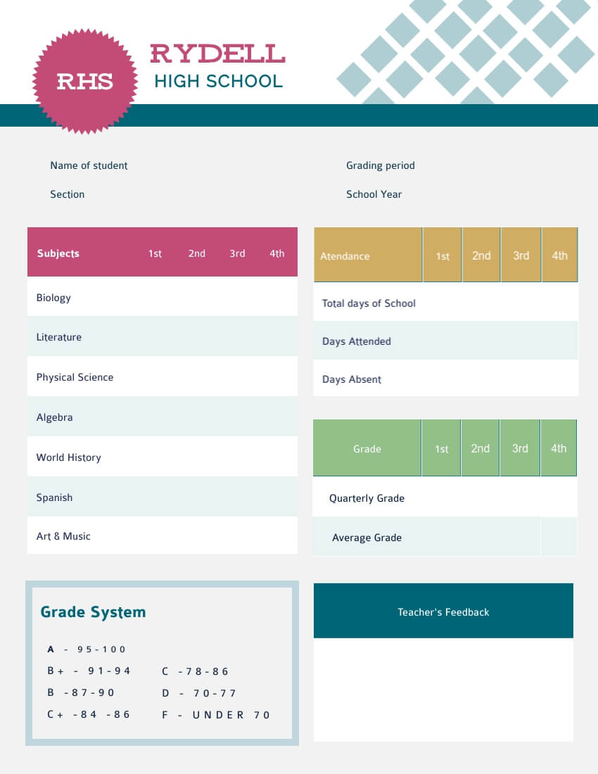Student Report Card Template – Visme Intended For Student Information Card Template
