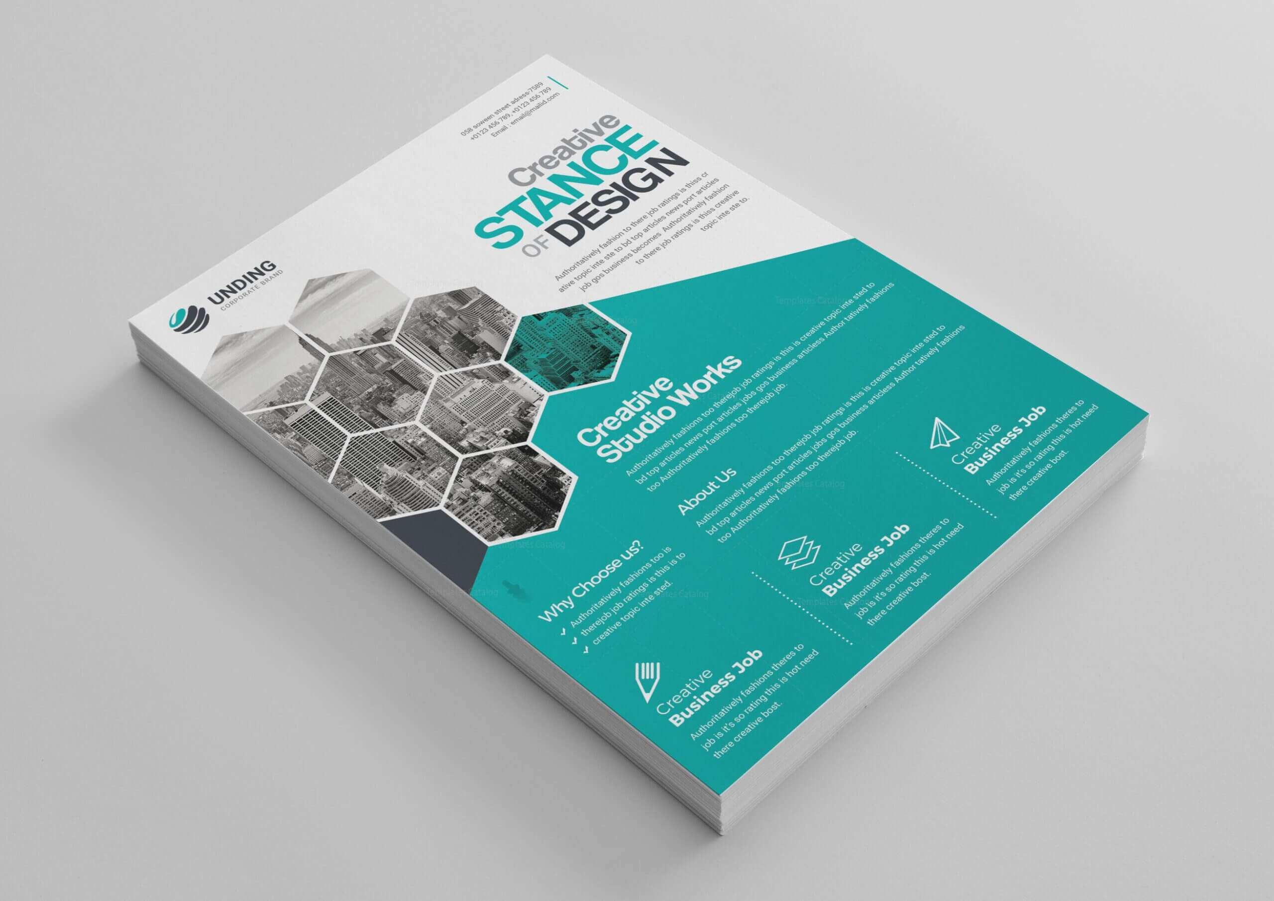 Stunning Professional Business Flyer Design Template 001520 Throughout Professional Brochure Design Templates