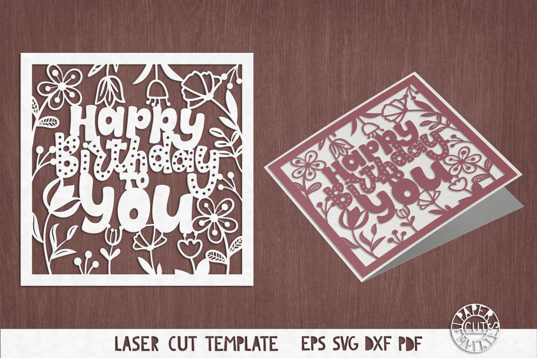 Svg Birthday Card Cut File For Cricut, Silhouette Cameo. Within Silhouette Cameo Card Templates