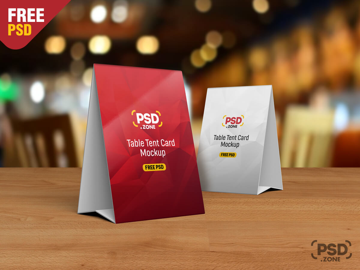 Table Tent Card Mockup Psd – Psd Zone Intended For Free Tent Card Template Downloads