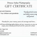 Tattoo Gift Certificate Template Free Intended For Free Photography Gift Certificate Template