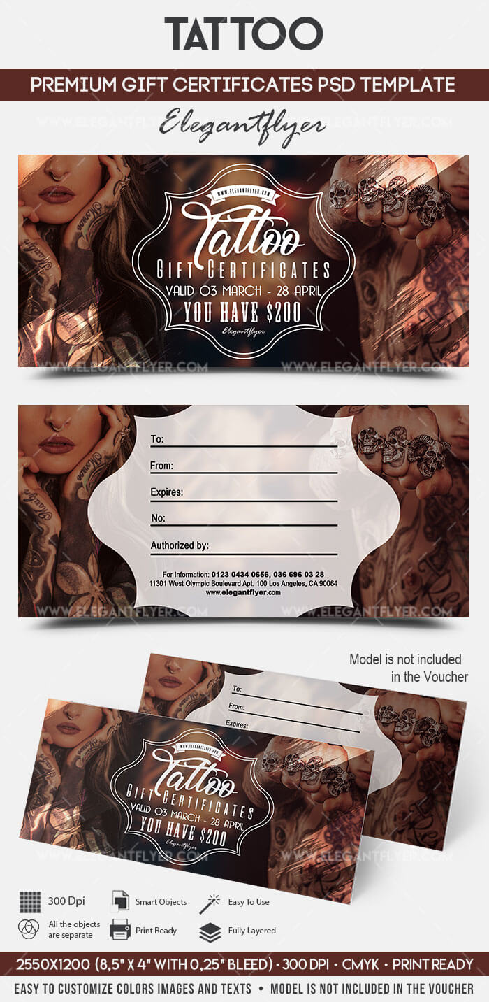 Tattoo Gift Voucher Template Within Tattoo Gift Certificate Template