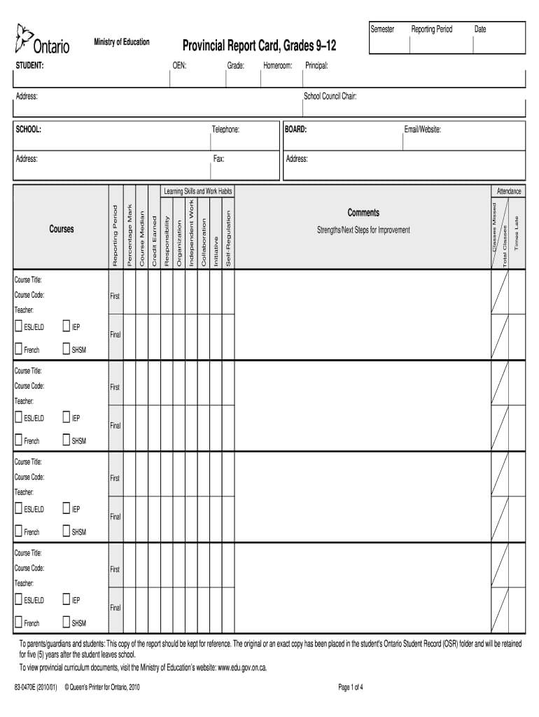Tdsb Report Card Pdf – Fill Online, Printable, Fillable Intended For Homeschool Middle School Report Card Template