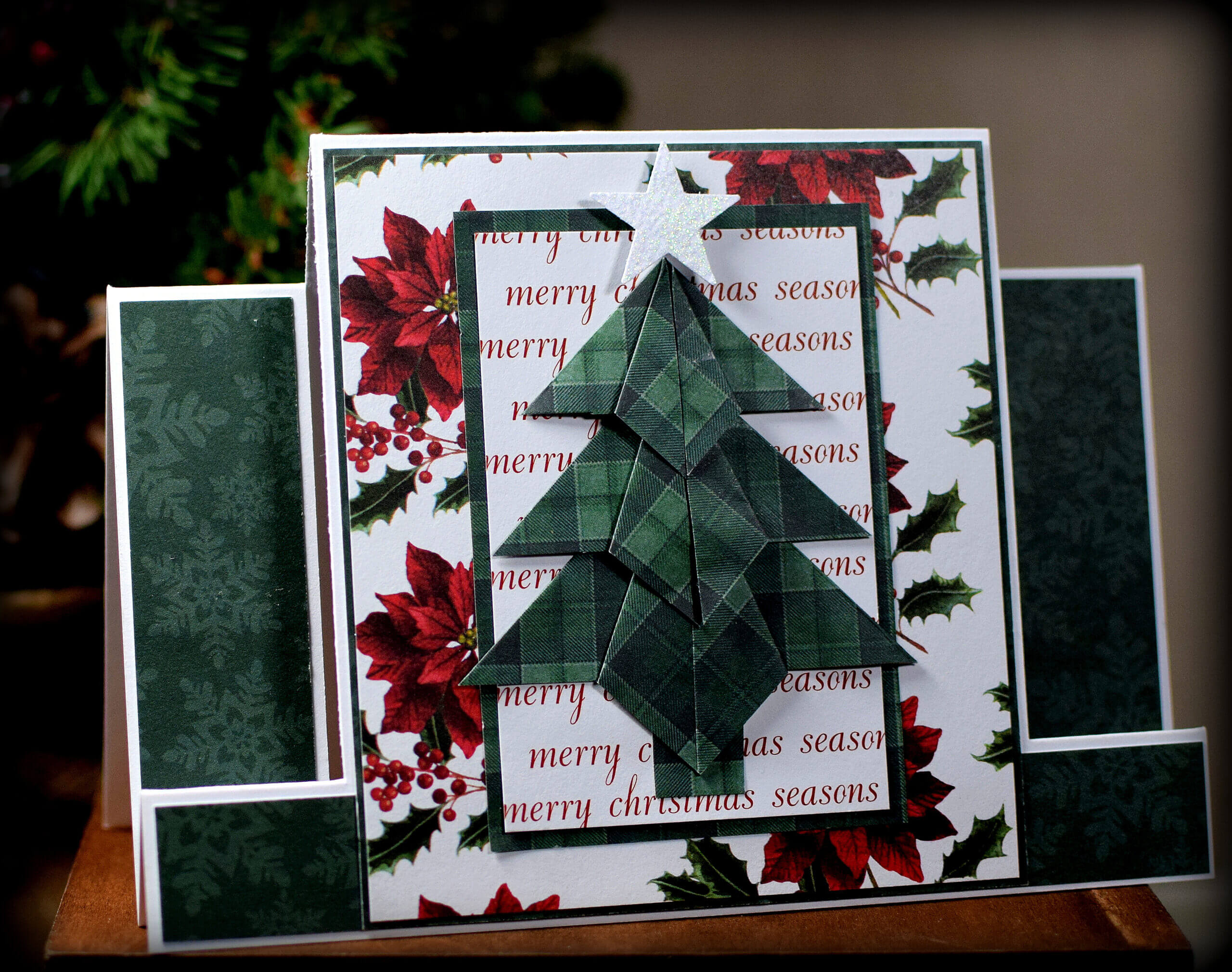Tea Bag Fold Christmas Tree Center Step Card | I Played With Inside Recollections Card Template