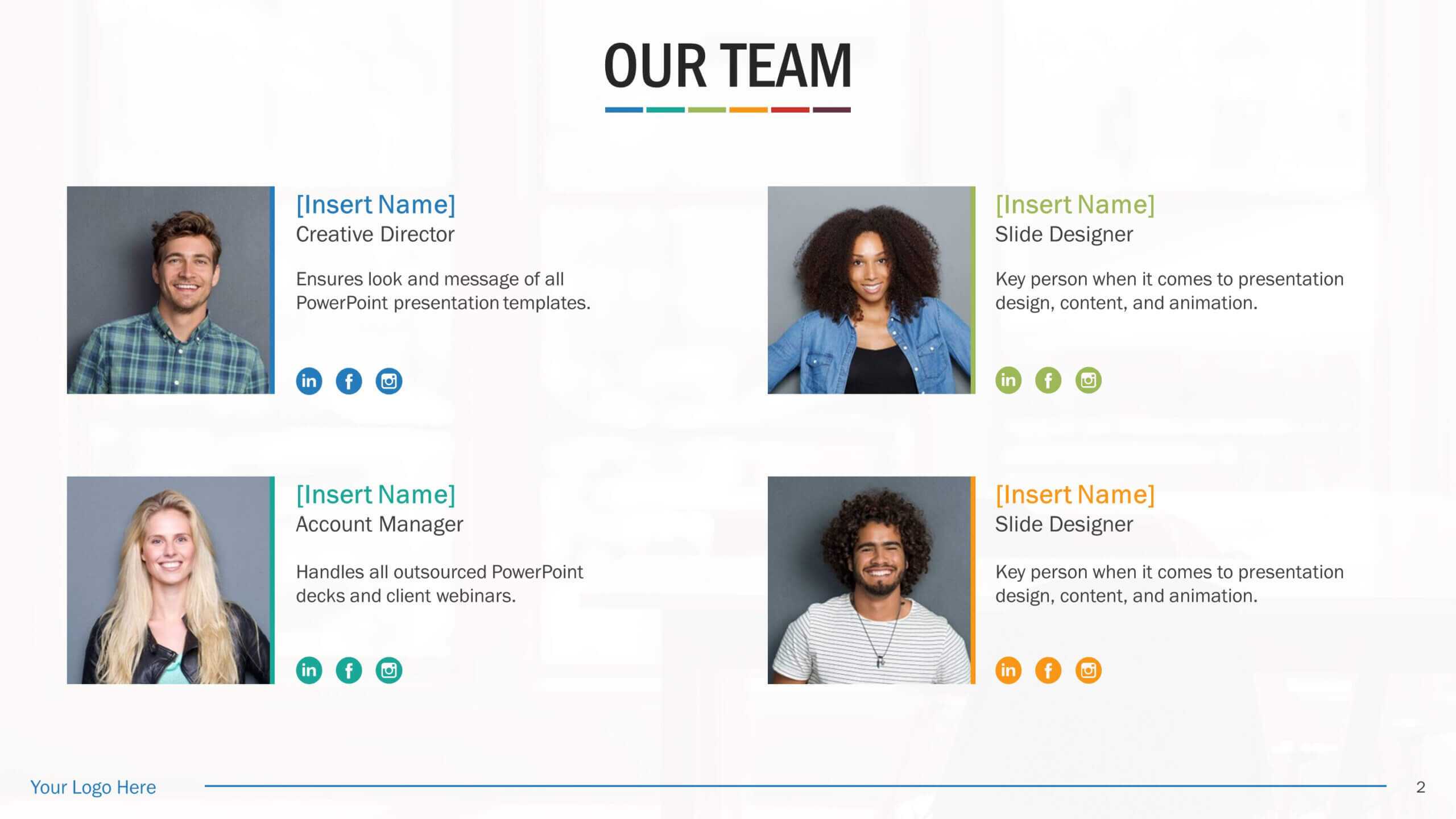 Team Biography Slides For Powerpoint Presentation Templates Intended For Biography Powerpoint Template