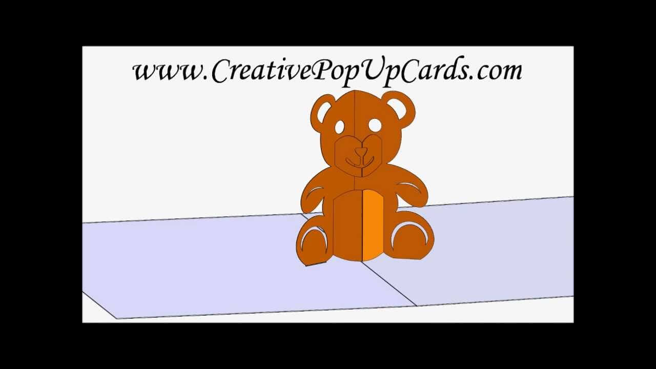 Teddy Bear Pop Up Card 3D Cad Model With Regard To Teddy Bear Pop Up Card Template Free