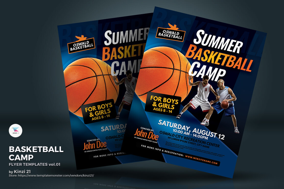 Template 84936 : Basketball Camp Flyer Corporate Identity Pertaining To Basketball Camp Certificate Template