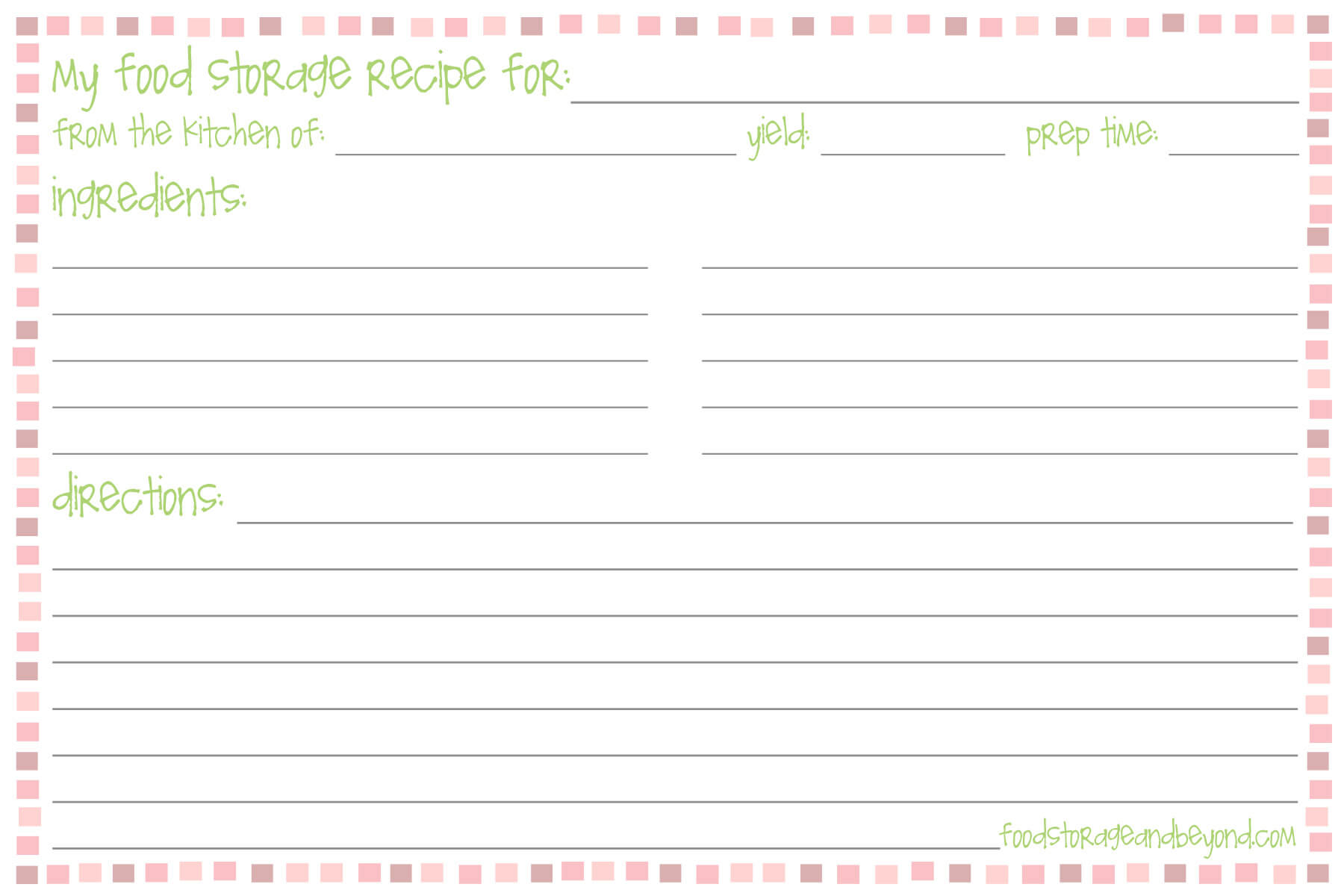 Template For Recipe Cards ] – Printable Recipe Card With 4X6 Photo Card Template Free
