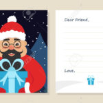 Template Greeting Card New Year's Or Merry Christmas Letter To.. Within Christmas Note Card Templates