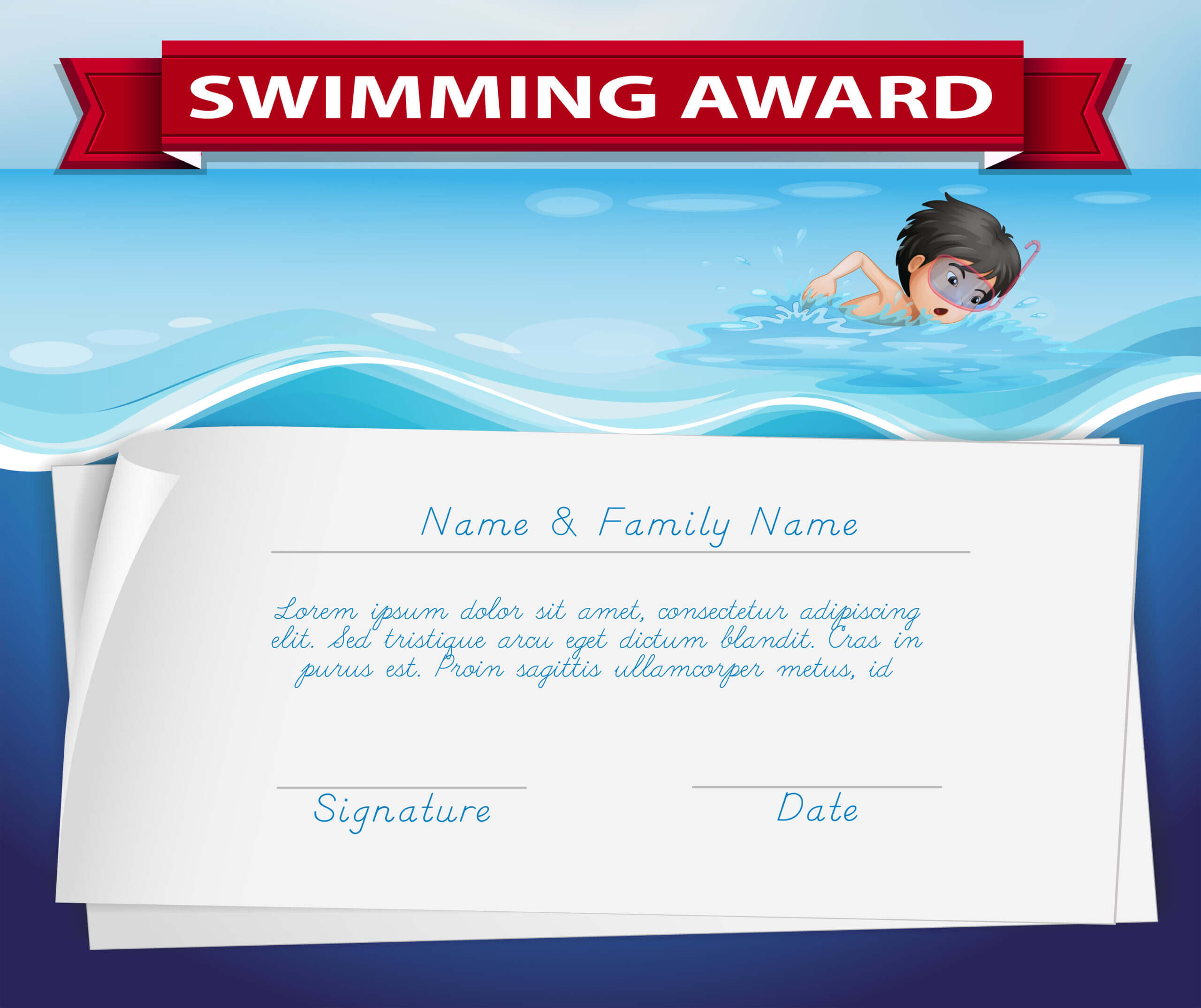 Template Of Certificate For Swimming Award – Download Free Inside Swimming Certificate Templates Free