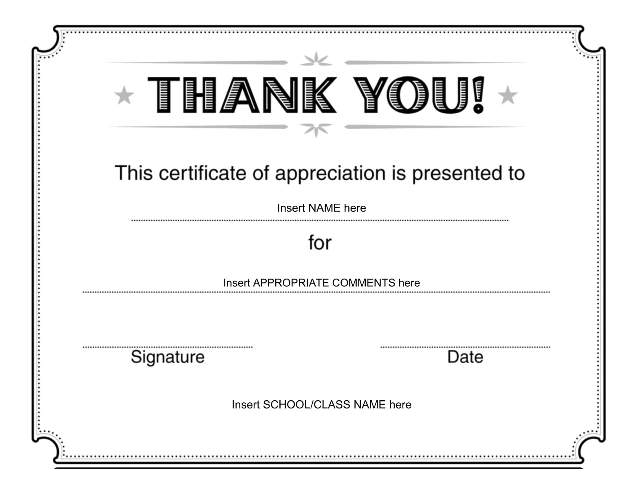 Thank You Certificate – Download Free Template Within Farewell Certificate Template