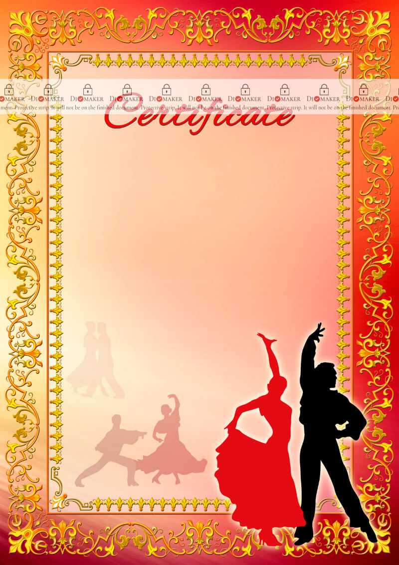 The Certificate Template «Dance» - Dimaker - Templates With Dance Certificate Template