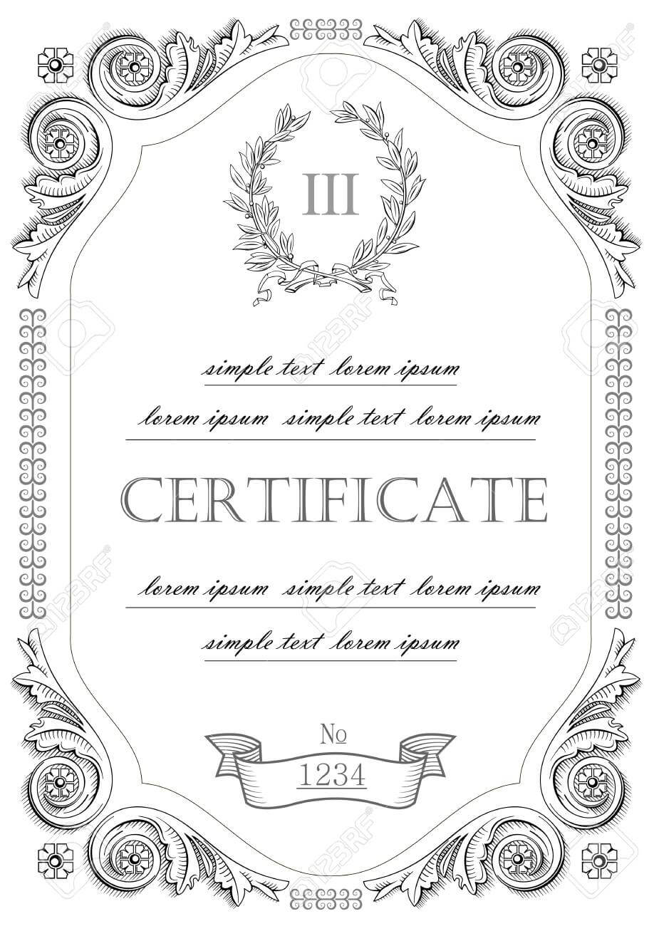 The Template For The Certificate And License In Vintage Classic Style.. Throughout Certificate Of License Template