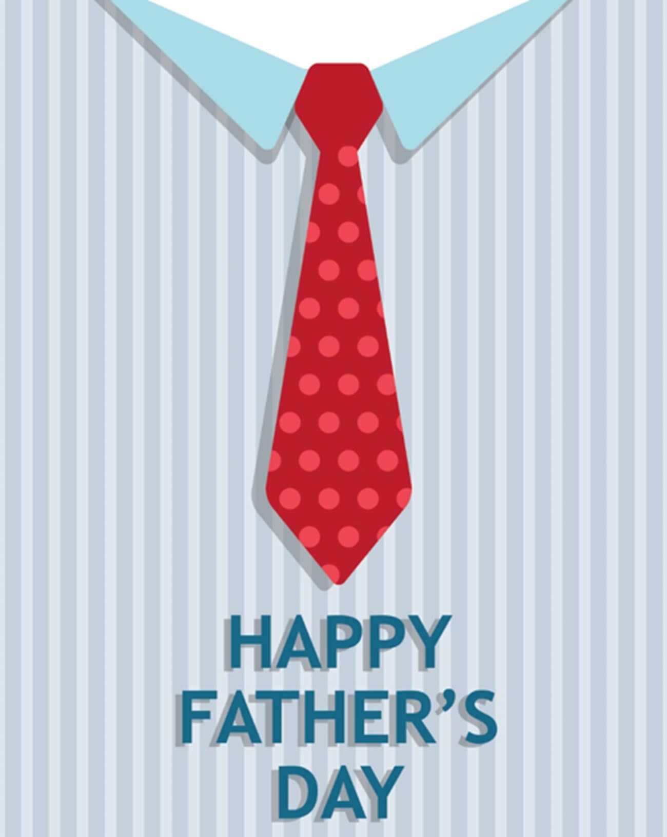 Tie Father's Day Card (Quarter Fold) For Quarter Fold Birthday Card Template