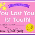 Tooth Fairy Certificate Printable Girl That Are Old With Free Tooth Fairy Certificate Template