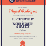 Training Certificate In Safety Recognition Certificate Template