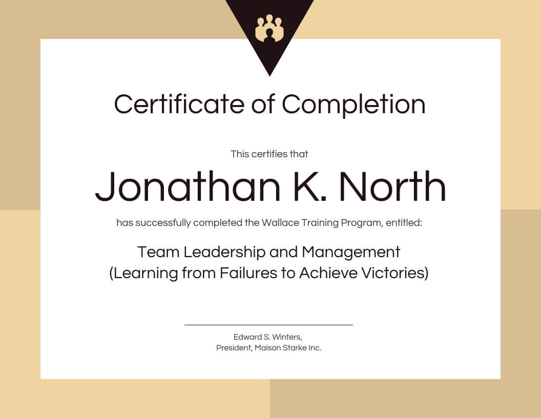 Training Certificate Of Completion Template Intended For Leadership Award Certificate Template