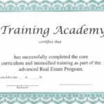 Training Certificate Template – Certificate Templates For Template For Training Certificate