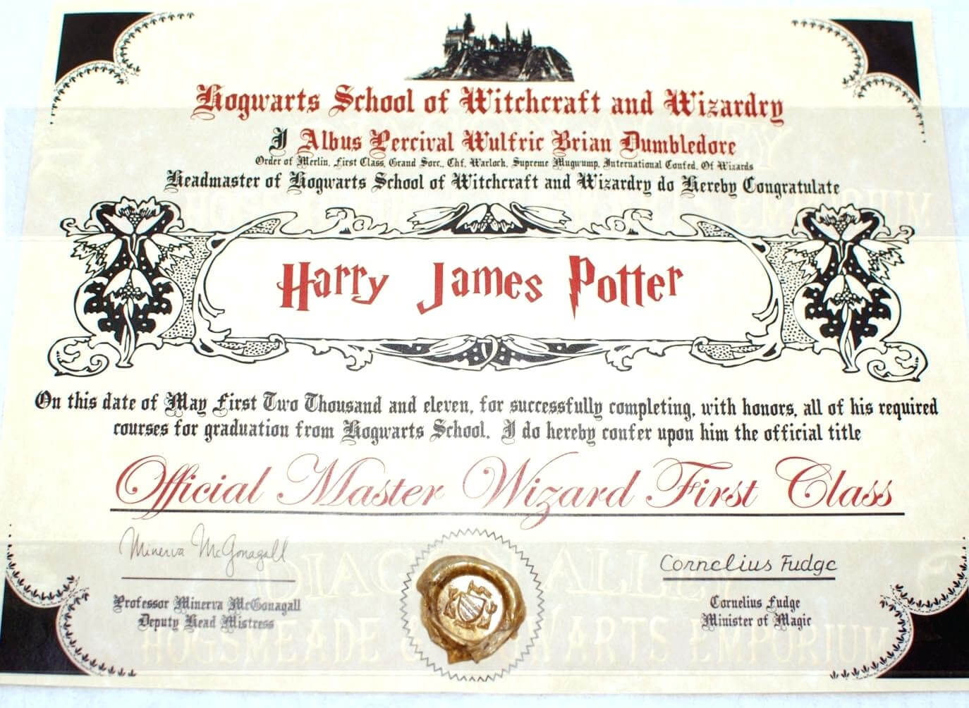 Training Certificate Template Free Best Of Hogwarts Diploma With Regard To Harry Potter Certificate Template