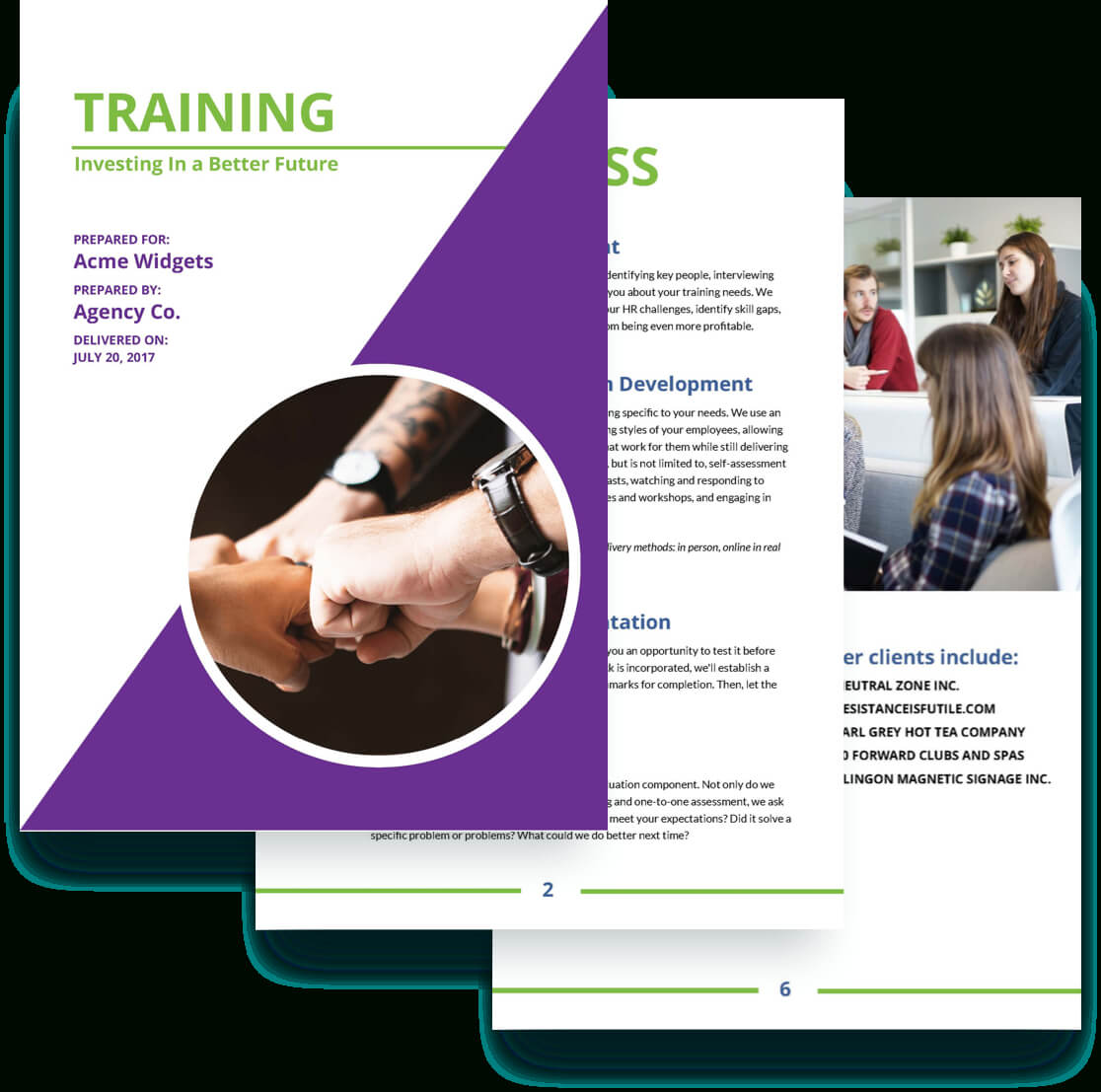 Training Proposal Template – Free Sample | Proposify Throughout Training Brochure Template