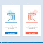 Trash, Basket, Bin, Can, Container, Dustbin, Office Blue And Within Bin Card Template