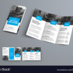 Tri Fold Brochure Template With Blue Rectangular Intended For Brochure Folding Templates