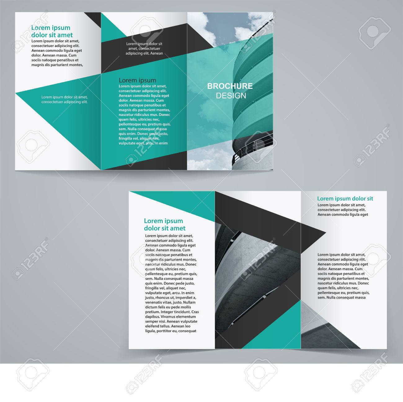 Tri Fold Business Brochure Template, Two Sided Template Design.. Pertaining To Double Sided Tri Fold Brochure Template