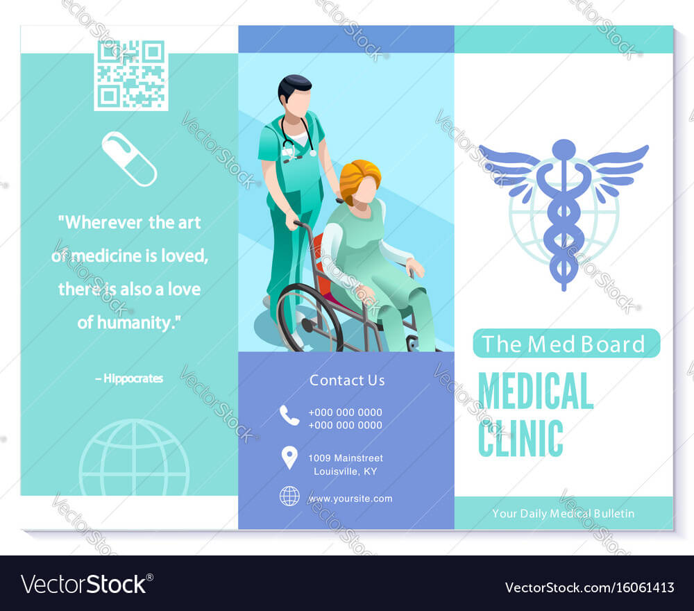 Trifold Brochure Medical Clinic Blue Basic Within Medical Office Brochure Templates