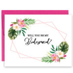 Tropical Will You Be My Bridesmaid Card Intended For Will You Be My Bridesmaid Card Template