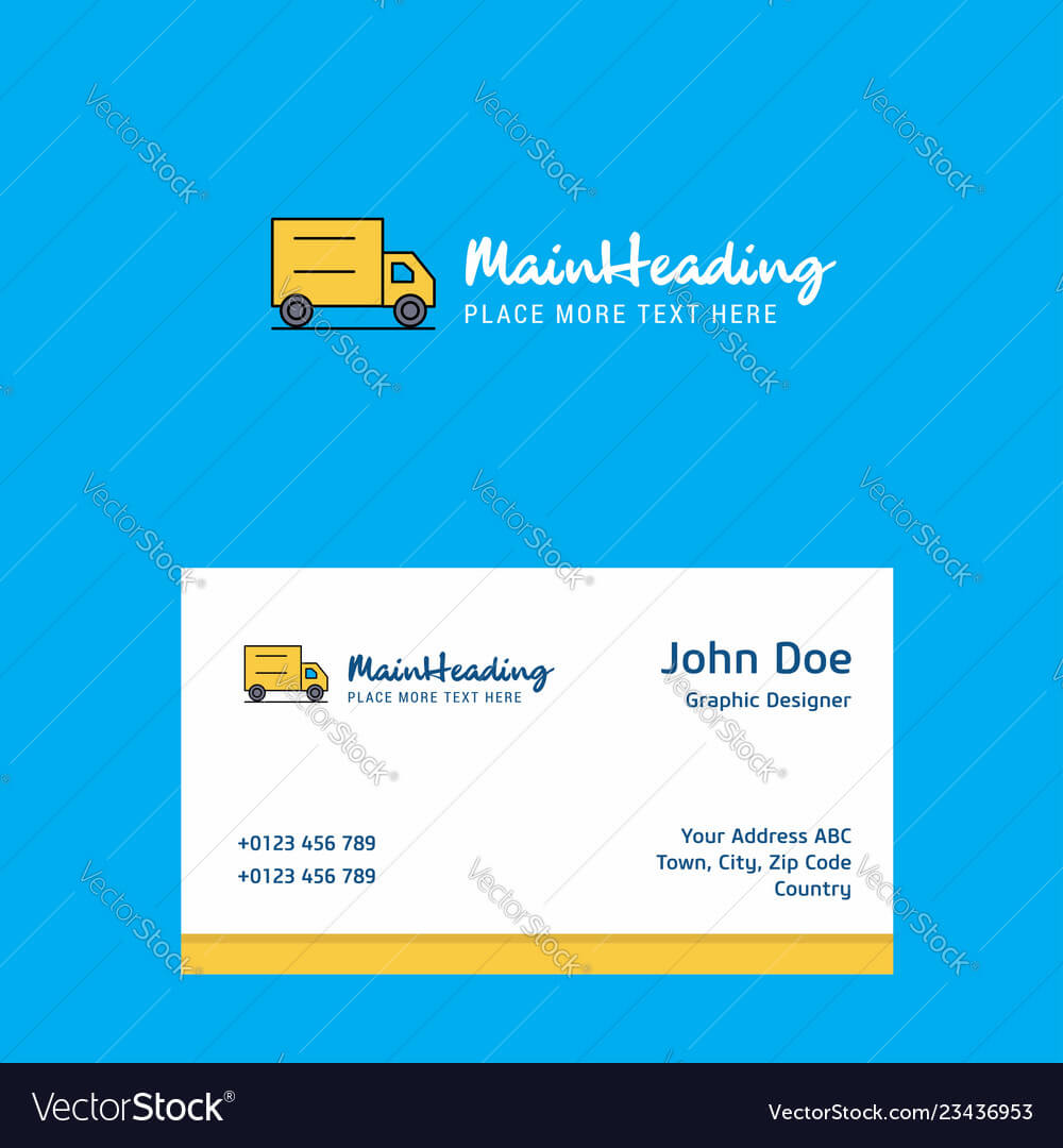 Truck Logo Design With Business Card Template In Transport Business Cards Templates Free