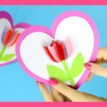 Tulip In A Heart Card – Stepstep Valentines Day Or Mothers Day Card  Tutorial Throughout 3D Heart Pop Up Card Template Pdf