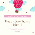 Turquoise Pink Dots Farewell Card – Templatescanva Regarding Goodbye Card Template