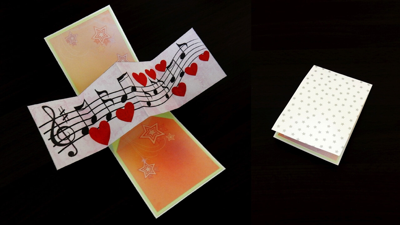 Twist And Pop Music Card – Pop Up Cardtemplate – Ezycraft With Twisting Hearts Pop Up Card Template