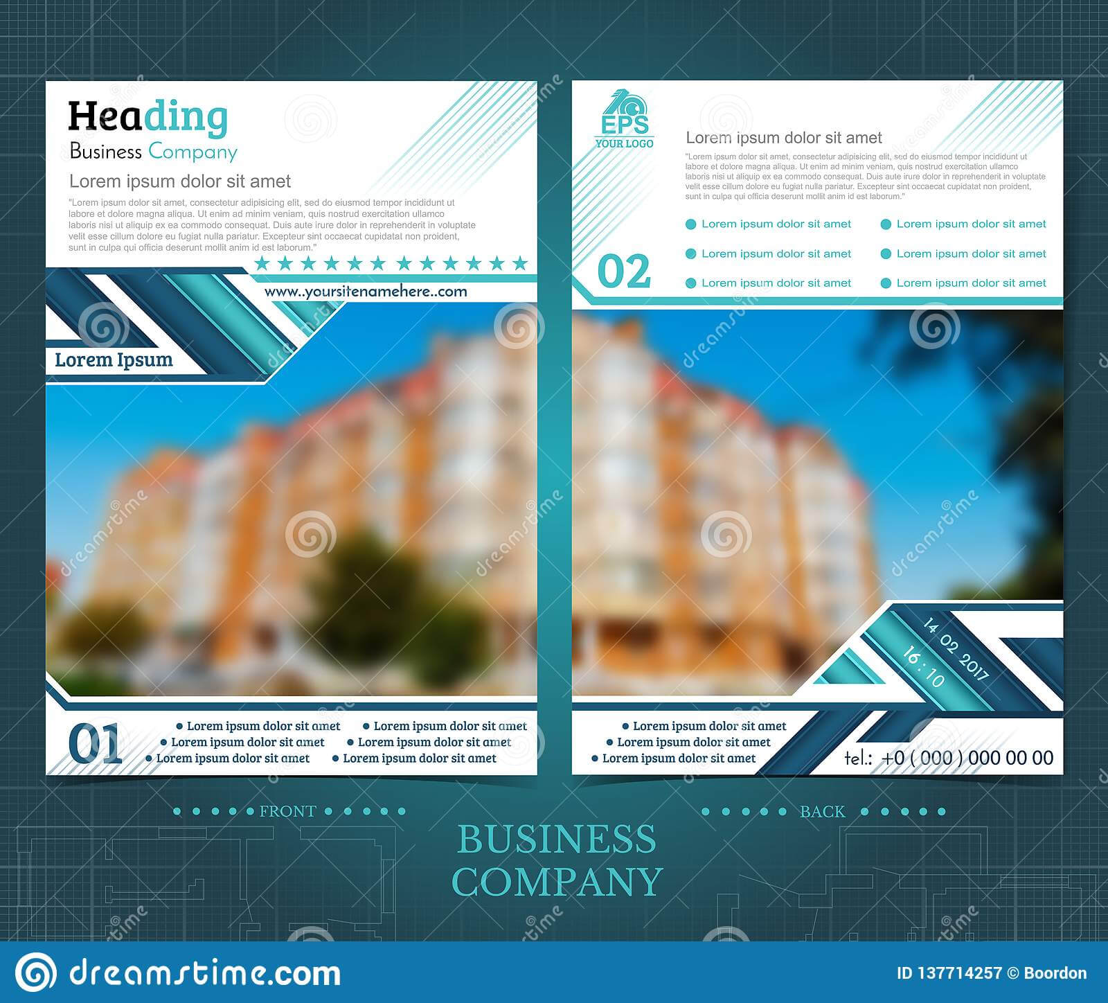 Two Sided Brochure Or Flayer Template Design With One In One Sided Brochure Template