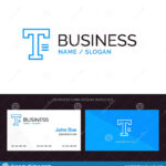 Type, Text, Write, Word Blue Business Logo And Business Card Throughout Front And Back Business Card Template Word