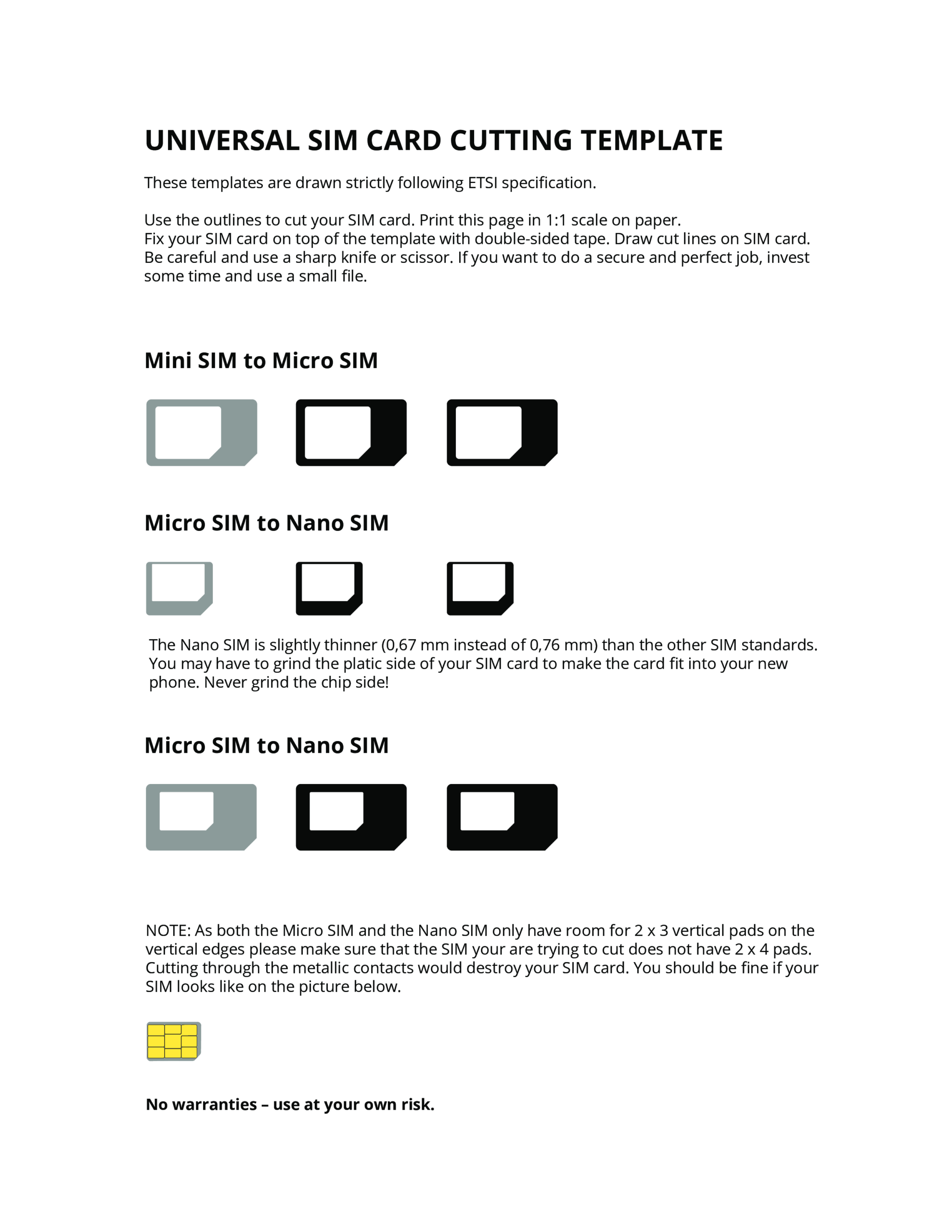 Universal Sim Card Cutting Template | Templates At Inside Sim Card Cutter Template