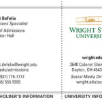 University Business Card | The Wright State University Brand Inside Graduate Student Business Cards Template