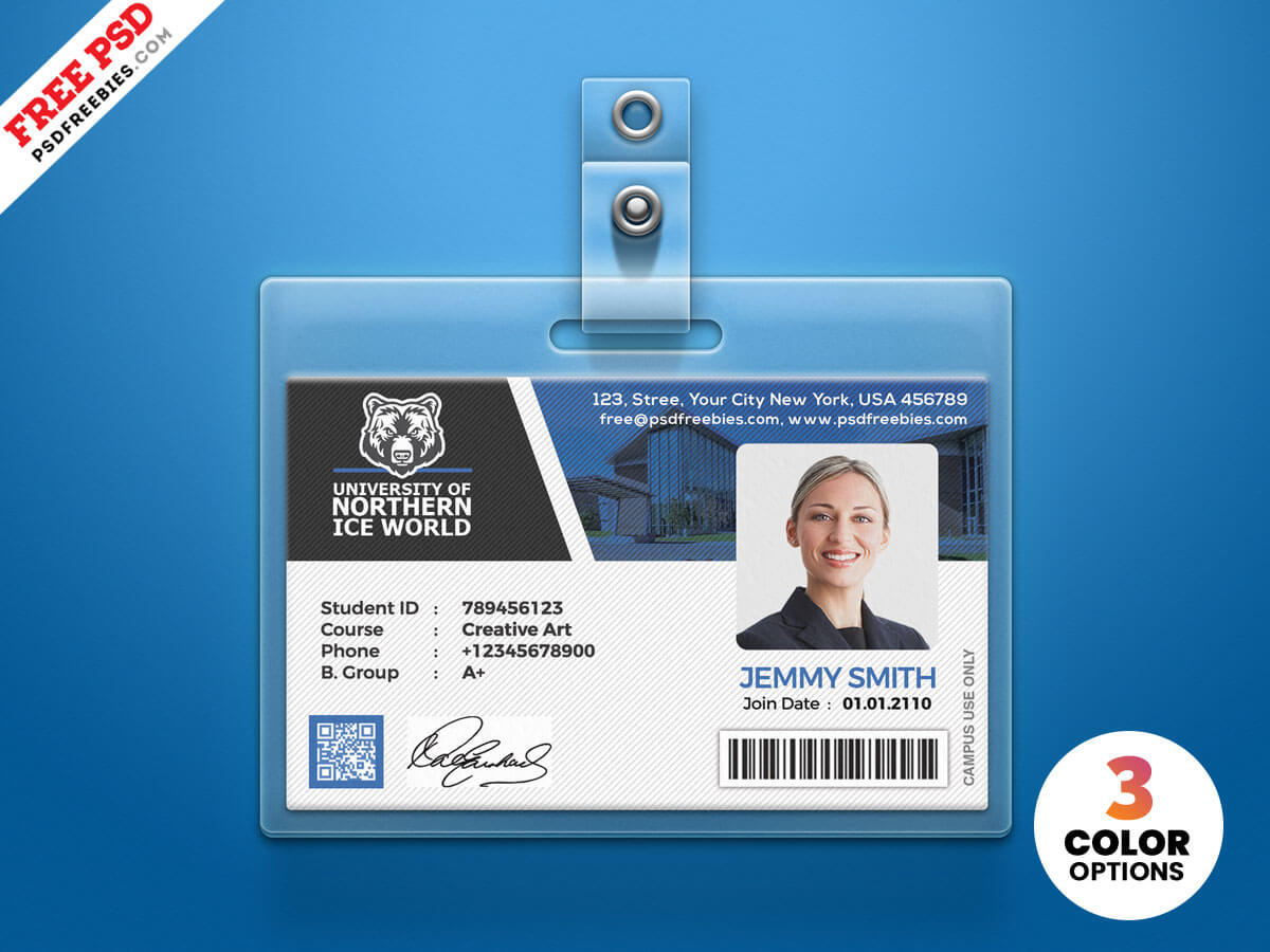 University Student Identity Card Psd | Psdfreebies For College Id Card Template Psd