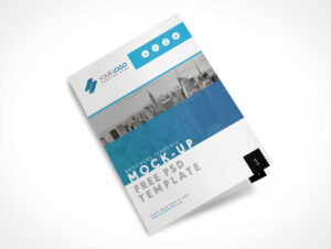Us Letter Size Bi-Fold Brochure Cover Psd Mockup - Psd Mockups with Letter Size Brochure Template