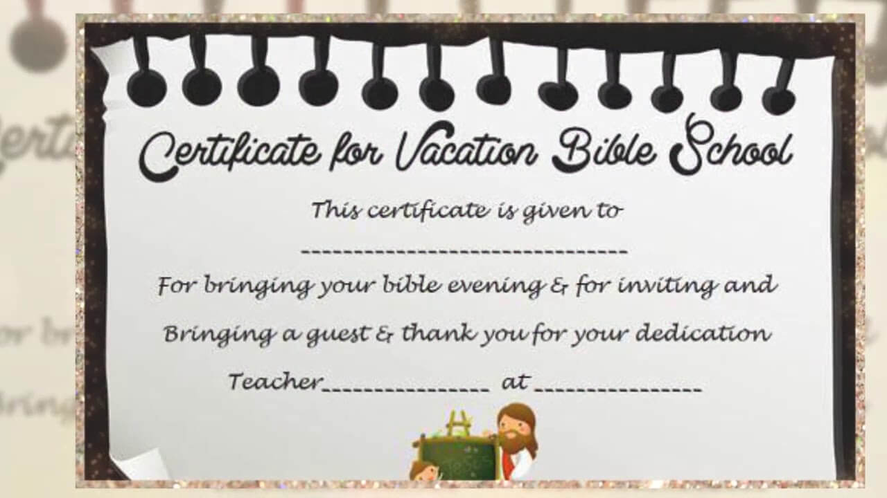 Vacation Bible School Certificate Templates – Barati.ald2014 Regarding Hayes Certificate Templates