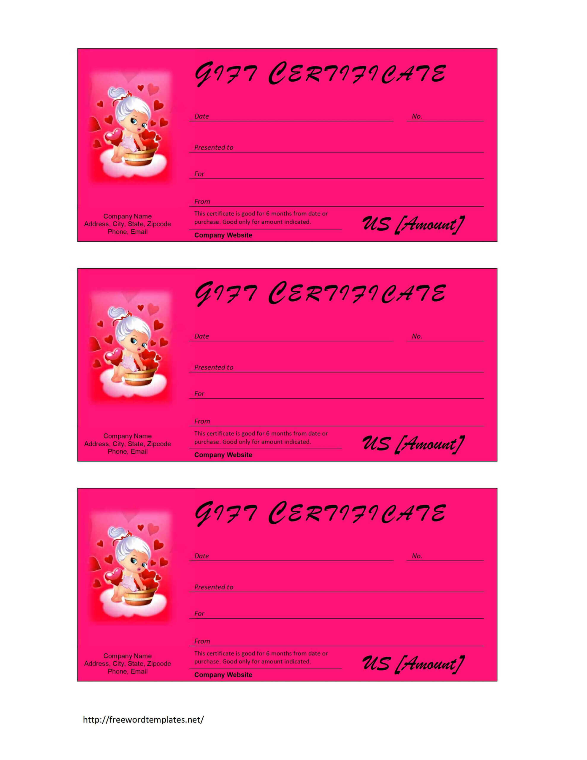 Valentine's Day Gift Certificate Template In Birth Certificate Template For Microsoft Word