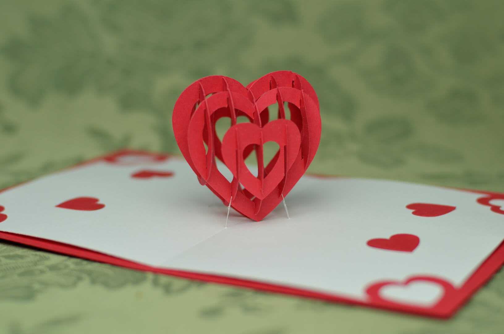 Valentine's Day Pop Up Card: 3D Heart Tutorial – Creative Inside Pop Out Heart Card Template