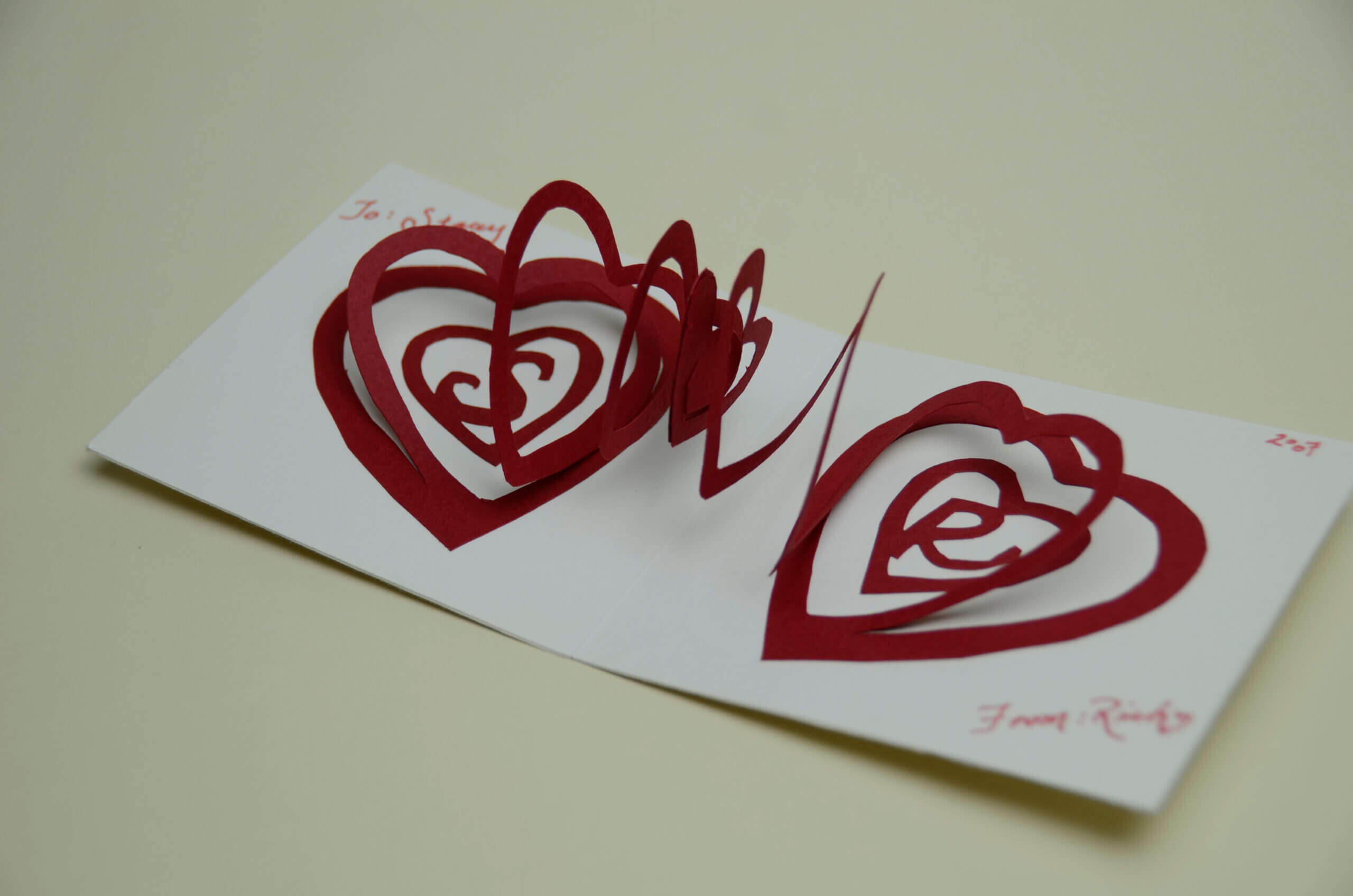 Valentine's Day Pop Up Card: Spiral Heart Tutorial Inside Heart Pop Up Card Template Free