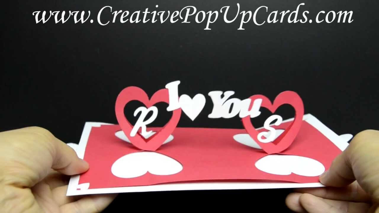 Valentines Day Pop Up Card: Twisting Hearts In Twisting Hearts Pop Up Card Template