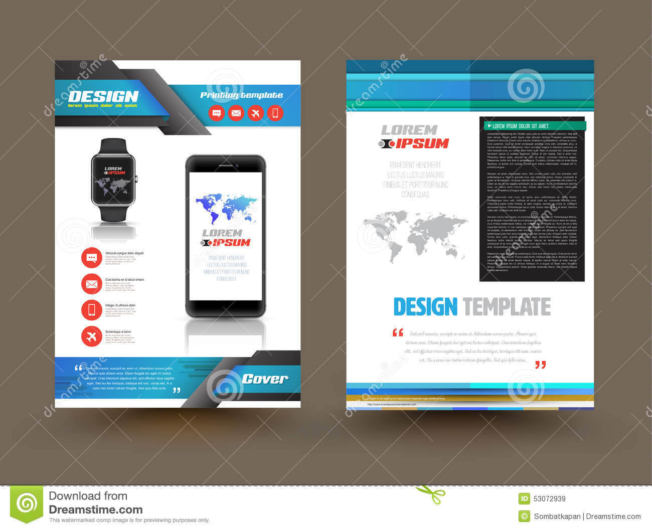 Vector Brochure Template Design For Technology Product Throughout Product Brochure Template Free