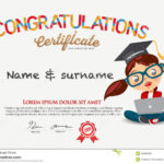 Vector Certificate For School Children Template. Stock Intended For Children's Certificate Template