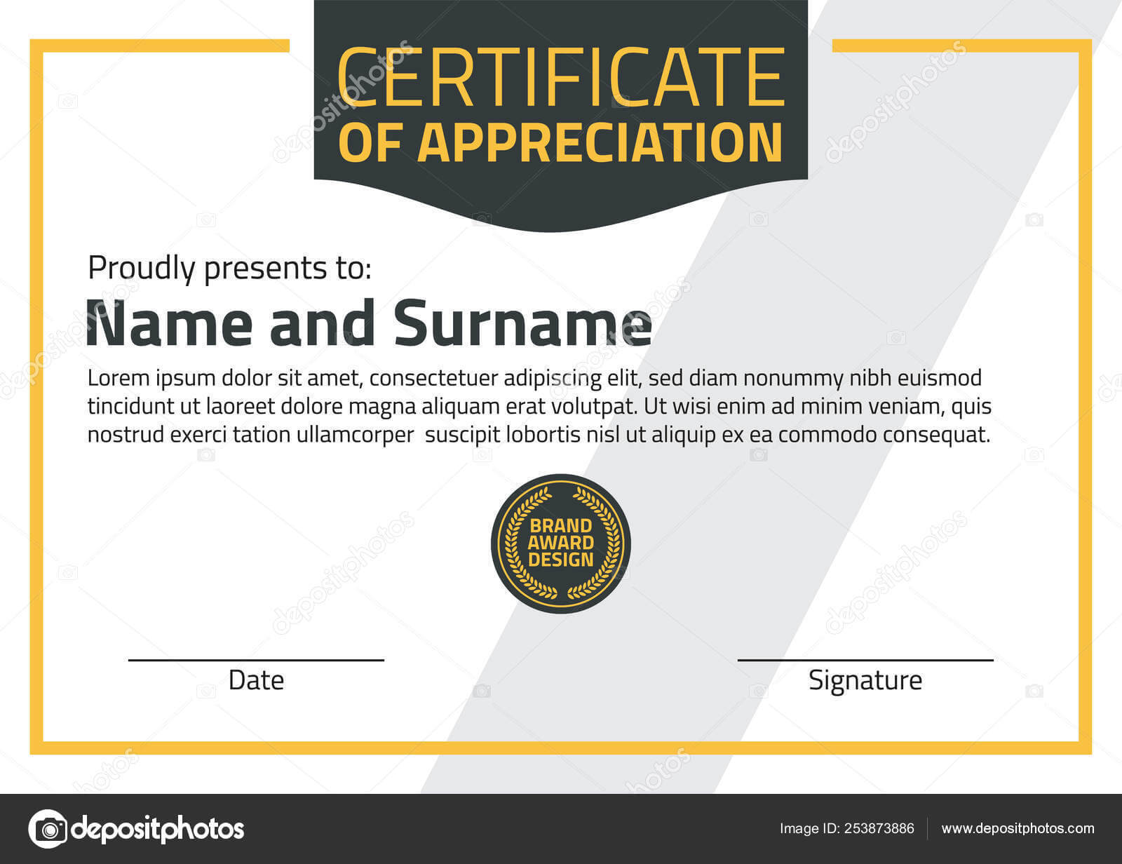 Vector Certificate Template Illustration Certificate Size Within Certificate Template Size