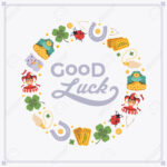 Vector Decorating Design Made Of Lucky Charms, And The Words.. Throughout Good Luck Card Template